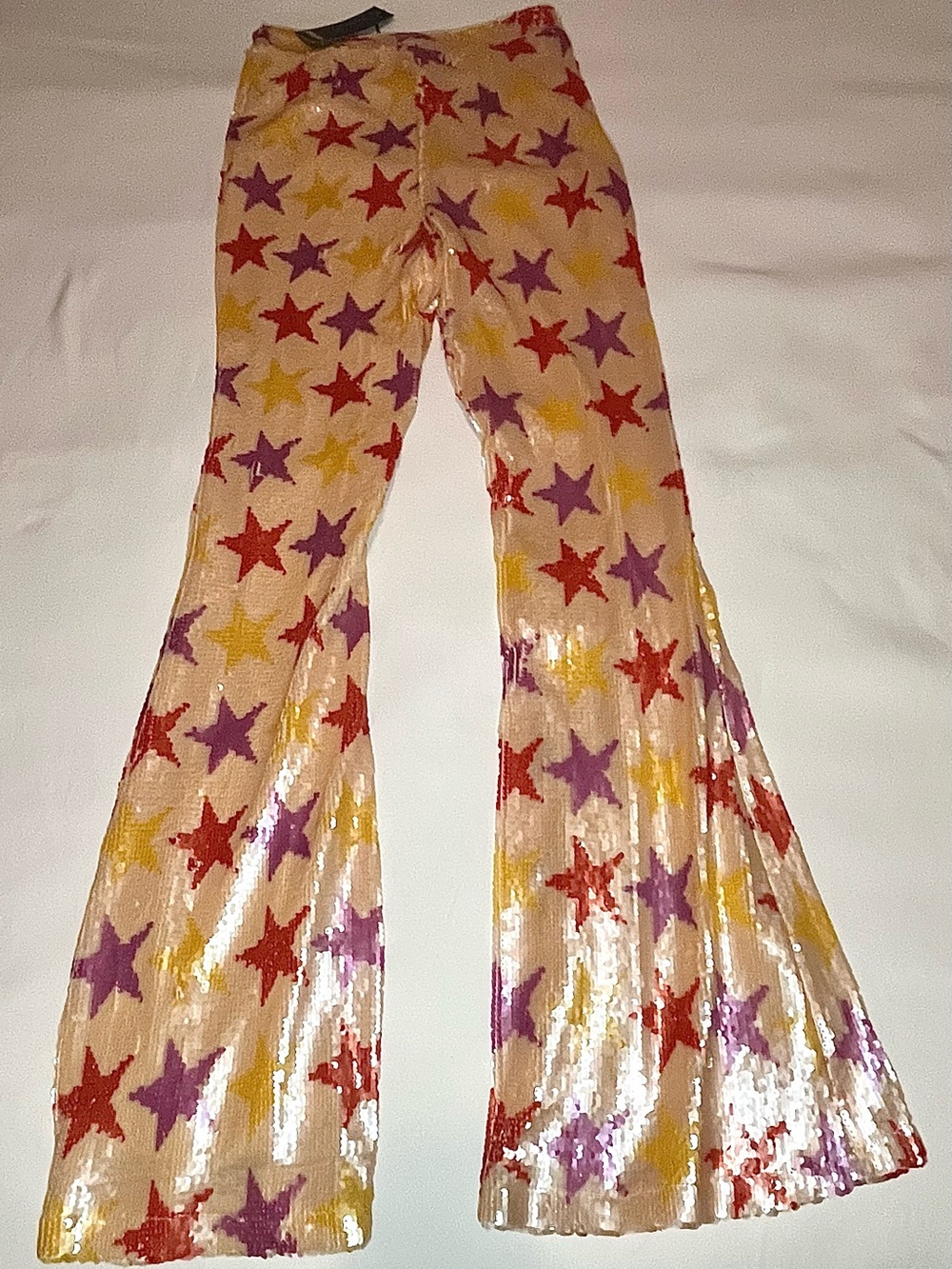 Women’s Nasty Gal Sequin Star Detail Fit and Flare Pants - Picture 7 of 7